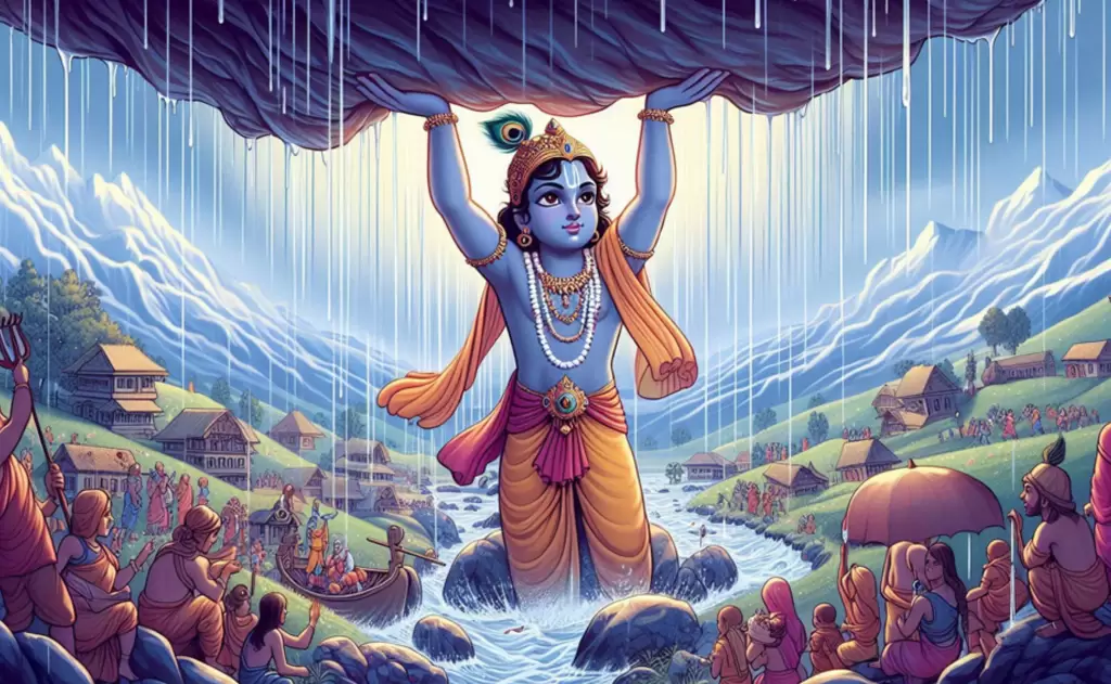 श्रीकृष्ण और गोवर्धन पर्वत की कथा: शक्ति पर आस्था की विजय — Stories
