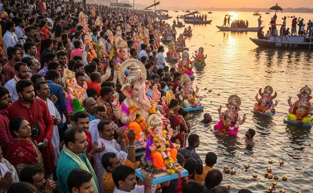 उत्तर भारत में गणेश निमज्जनम्: पवित्र विसर्जन की संपूर्ण भक्ति कथा — Spirituality