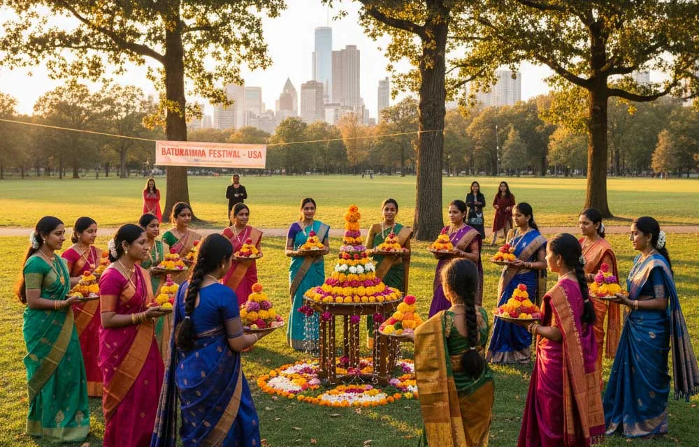 अमेरिका में दशहरा और बतुकम्मा 2026: तिथियाँ, शहरवार विजय मुहूर्त और कैसे मनाएँ — Festivals