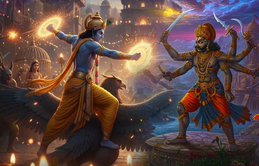 नरकासुर और श्रीकृष्ण की कथा: नरक चतुर्दशी की उत्पत्ति — Festivals