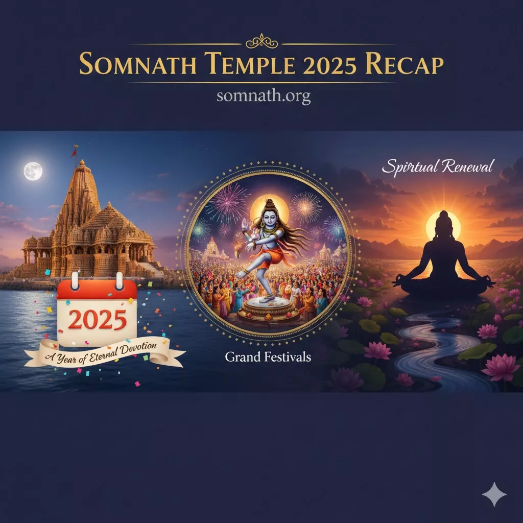 सोमनाथ मंदिर — अरब सागर से दृश्य