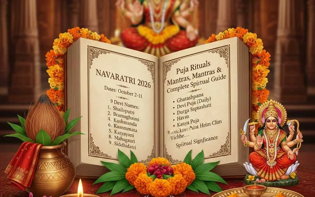 नवरात्रि 2026: तिथियाँ, 9 देवियों के नाम, पूजा विधि, मंत्र और संपूर्ण आध्यात्मिक मार्गदर्शिका — Festivals