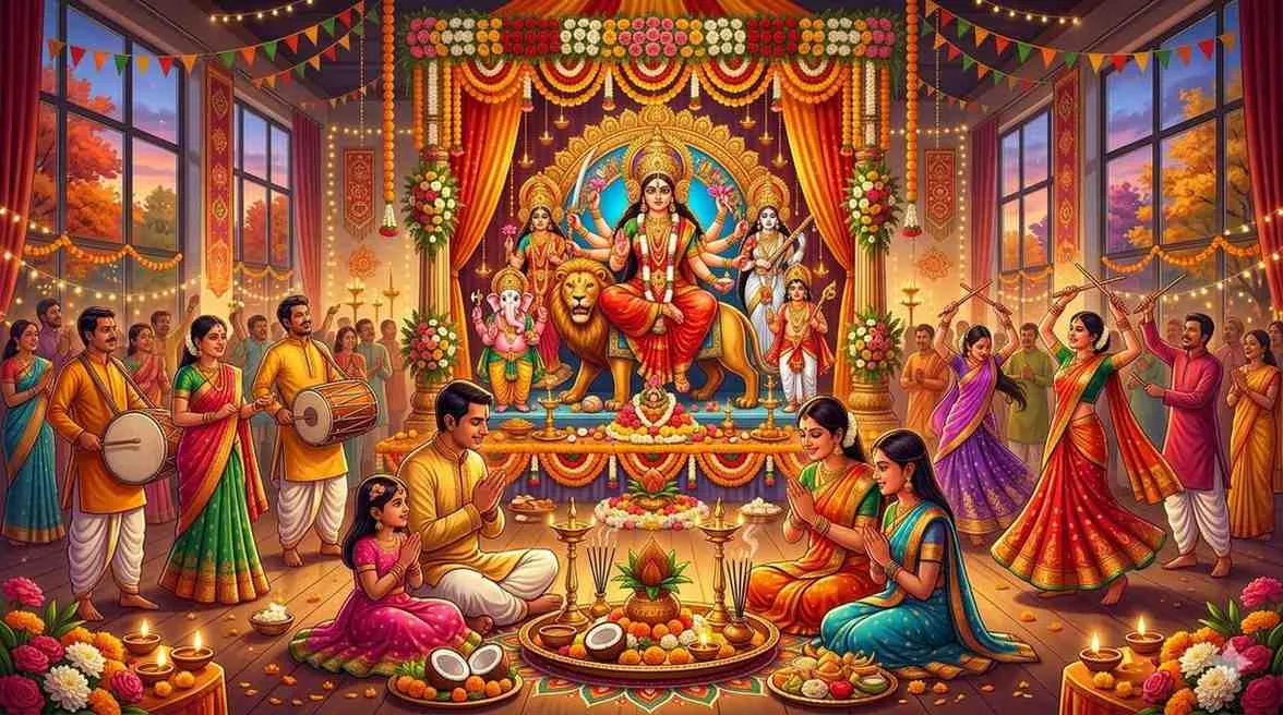 शारदीय दुर्गा नवरात्रि 2026 जर्मनी गाइड: तिथियाँ, दिनवार पूजा विधि, मंत्र, रंग, व्रत नियम और जर्मनी में भारतीय परिवारों के लिए संपूर्ण भक्तिमय उत्सव — Festivals
