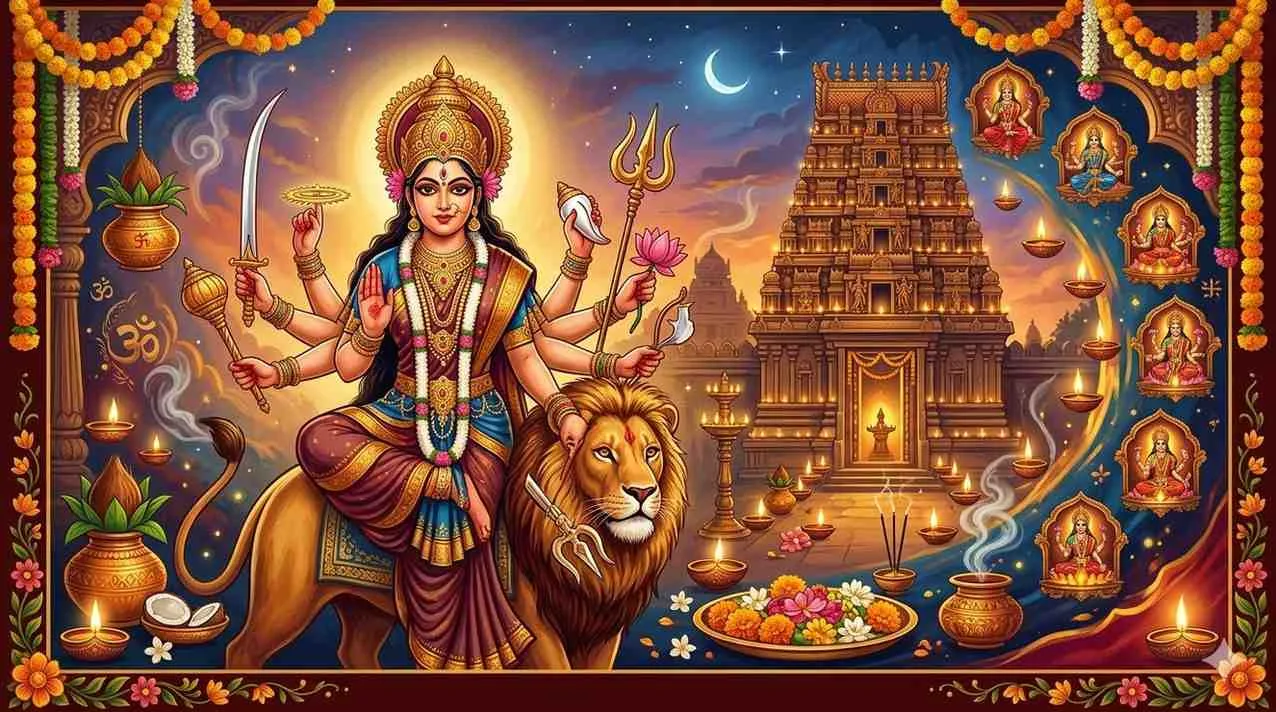 नवरात्रि आरती संग्रह 2026 | Navratri Aarti Lyrics in Hindi & English  **शक्ति स्वरूपिणी माँ दुर्गा की दिव्य आरती एवं कथा**  Complete Spiritual Collection for Navratri 2026 — Festivals