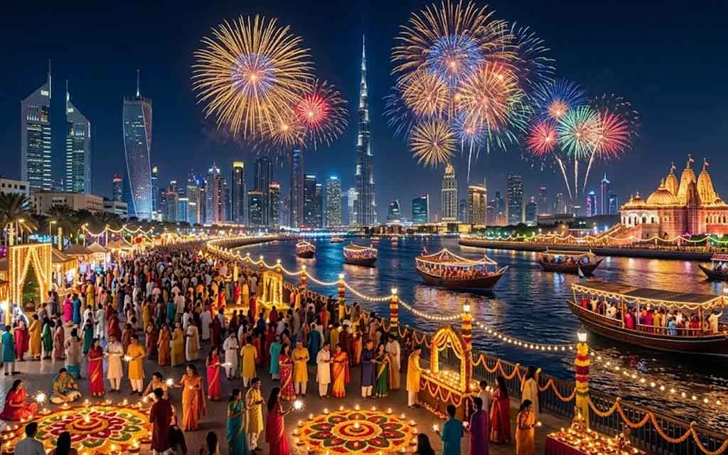 दुबई में दिवाली 2026 उत्सव: रेगिस्तानी शहर में कार्यक्रम, मंदिर, आतिशबाज़ी और उत्सवों की संपूर्ण गाइड